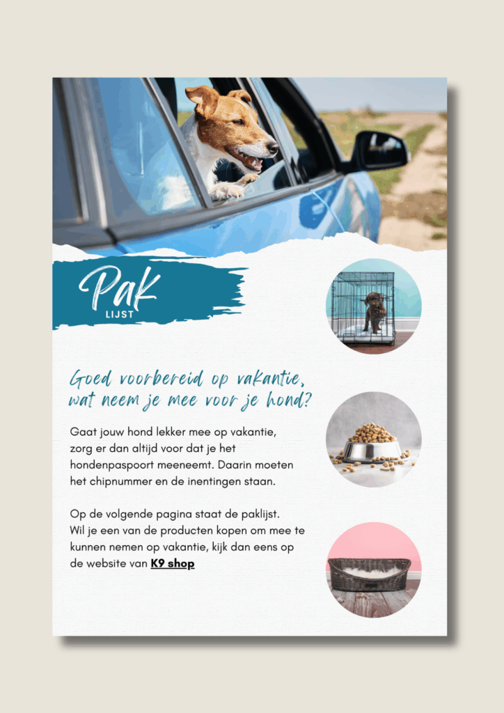 Wat neem je mee voor je hond?